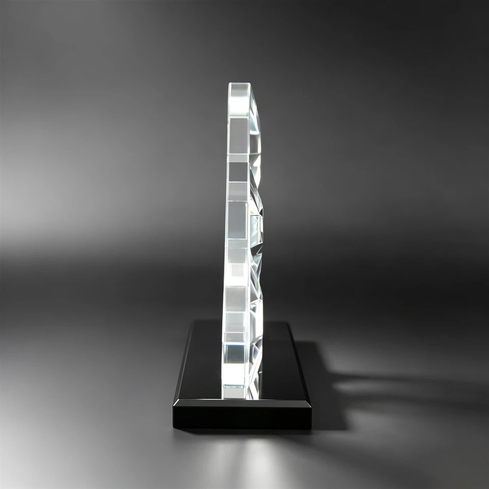 Multi-diamond Black Base Crystal Trophy high quality