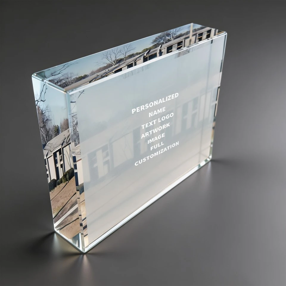Rectangle Clear Custom Crystal Award Plaque factory