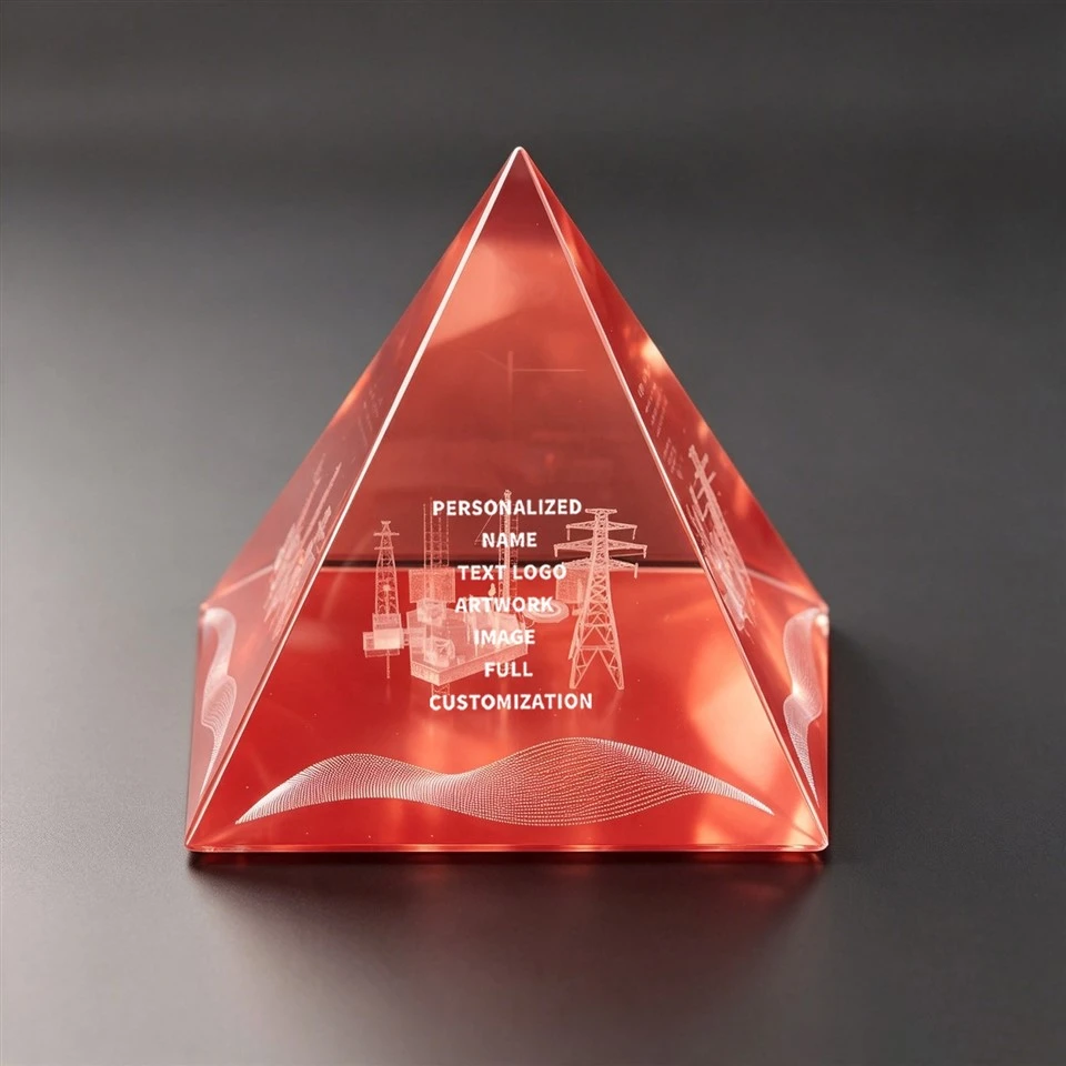 Red Pyramid Power Laser Crystal Trophy best